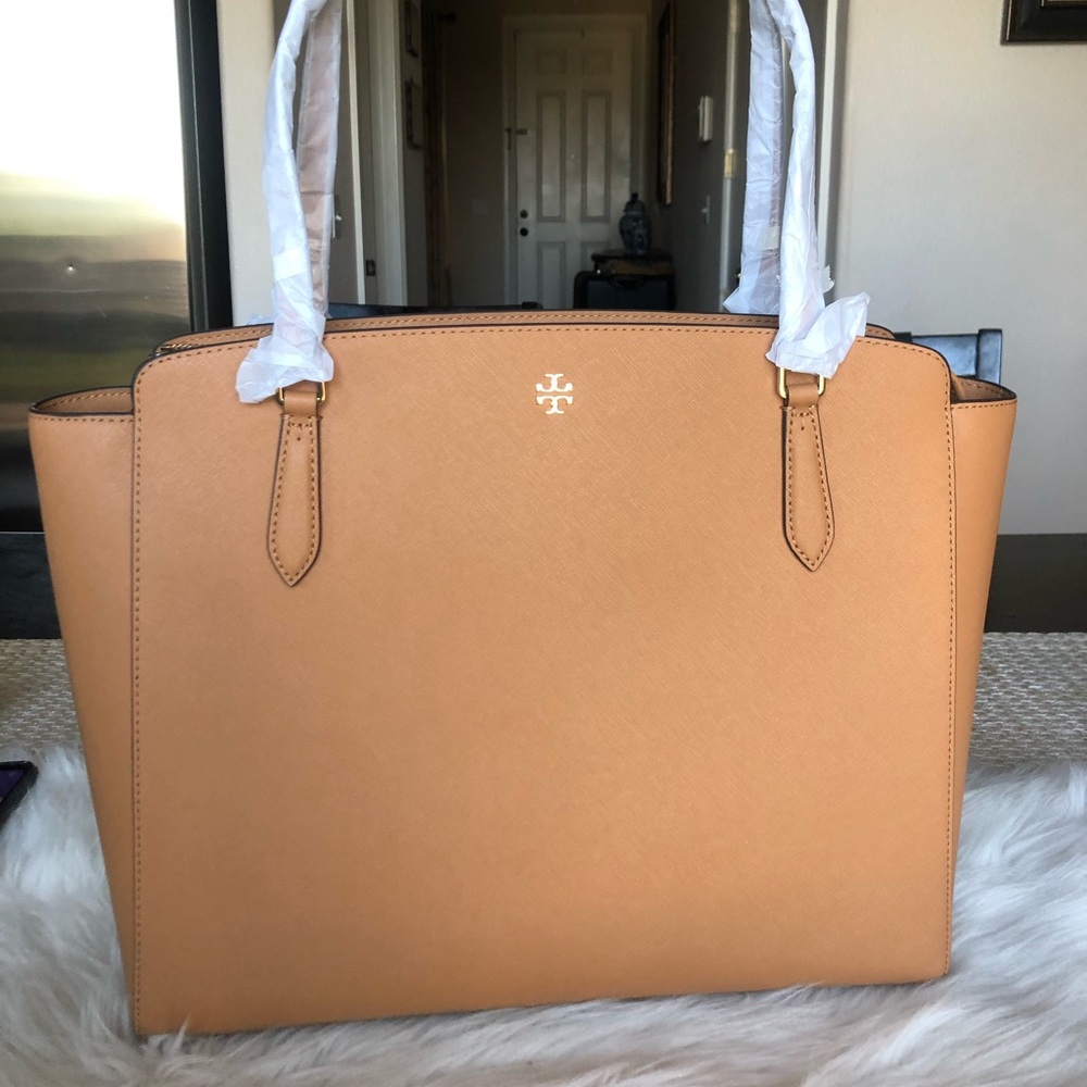 Tory Burch Emerson Top Zip Tote Cardamon Leather 64190